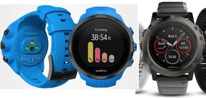 Suunto Spartan HR (l) vs Garmin Fenix 5 (r)